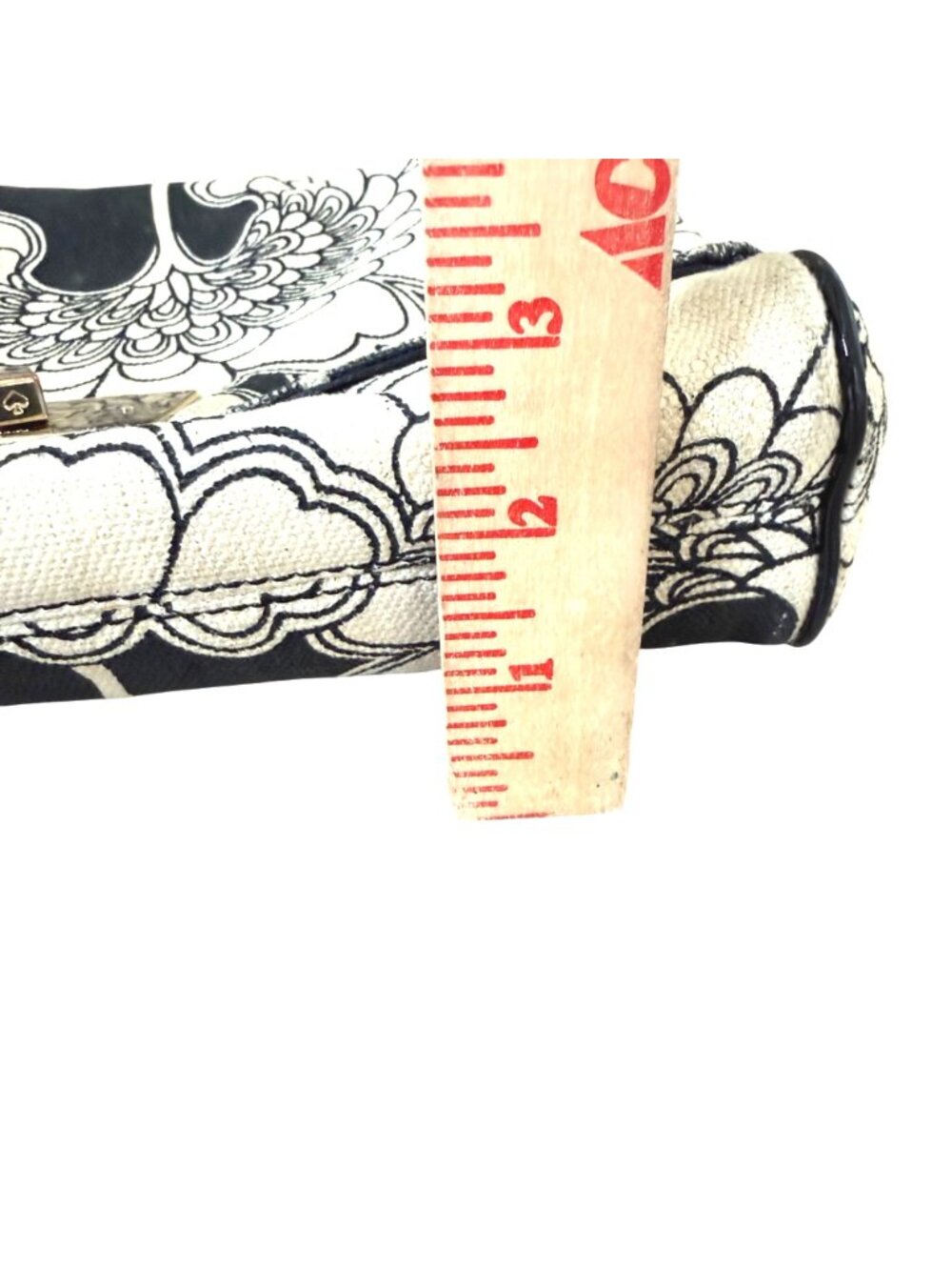 Kate Spade Women's Handbag Japanese Floral Canvas Rare Find Bethany Black Cream - Picture 11 of 11